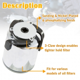 Chave de filtro de óleo universal 3 garras