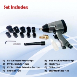 17 PCS Air Impact Wrench Kit 