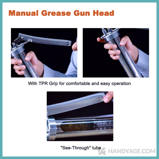 Air & Manual Free-Angle Operation Grease Gun Set