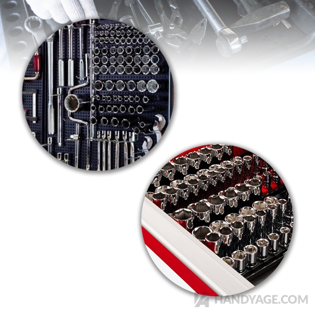 3 Or 6 Socket Organizer Tray Rack Storage Holder Tool Set SAE 1/4" 3/8